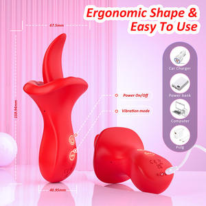 Multi-velocità della lingua del fiore della rosa vibratore per il seno e il clitoride del sesso adulto di massaggio - Product Image 6