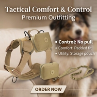 Harnais pour chien, sac à dos tactique pour chien, sac à dos de randonnée pour animaux de compagnie, gilet de camping, laisse, collier, ensemble complet
