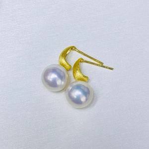 Pendientes de Plata de Ley S925 22586, Accesorios de Perlas para DIY con Cuentas Redondas de 9-11 mm, Bandeja Vacía para Pendientes, Joyería de Plata Moderna - Product Image 2