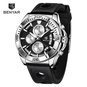 Reloj BENYAR para Hombre, Reloj de Pulsera de Cuarzo Deportivo, Cronógrafo, Resistente al Agua, con Fecha, Manecillas Luminosas, Reloj Masculino - Product Image 1