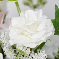 Rangkaian Bunga Artifisial Putih Pink Mewah, Sentuhan Asli Mawar, Anthurium, Hydrangea, Dekorasi Meja Pernikahan, Acara, Pesta