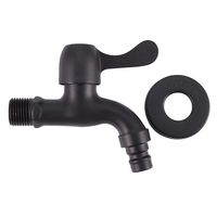Robinet de jardin en acier inoxydable moderne de 1/2 pouces avec poignée en fer unique Robinets d'eau en céramique pour l'extérieur Cuisine Salle de bain