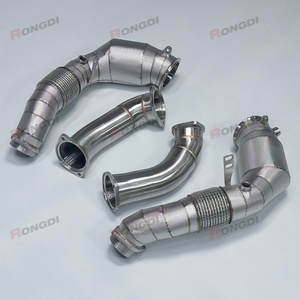 ท่อไอเสียแคทดาวน์ไพพ์สแตนเลส 304 หนา 1.5 มม. พร้อมแผ่นกันความร้อน สำหรับ S68B44A สำหรับ F95 F96 X5M X6M ปี 2023+ - Product Image 5