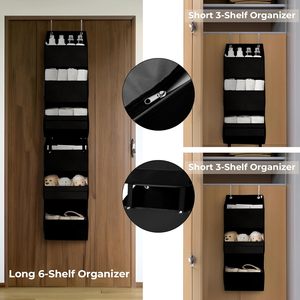 Organizador para colgar sobre la puerta con 6 estantes desmontables para almacenamiento de artículos de bebé en el dormitorio, cuarto de niños o habitación infantil. - Product Image 4
