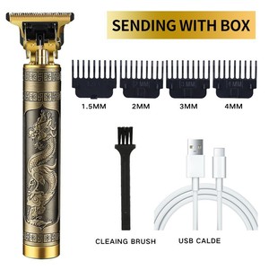 Cortadora de pelo eléctrica T9, longitud ajustable, cuerpo de Metal, carga USB recargable para hombres, recorte de barba - Product Image 1