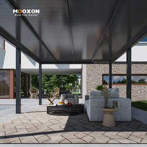 Pergola à toit fixe, gazebo en aluminium d'extérieur, pavillon imperméable, <span class=keywords><strong>abri</strong></span> permanent pour <span class=keywords><strong>jardin</strong></span>, cour, patio - Product Image 4