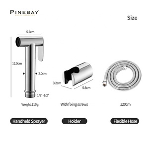 PINEBAY высокое качество настенный SUS304 унитаз самоочищающийся ручной распылитель для Биде набор - Product Image 6