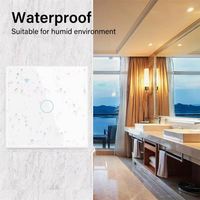 Le commutateur intelligent Tuya EU UK WiFi + RF fonctionne avec Alexa sans fil neutre interrupteur de capteur tactile mural sans fil pour l'éclairage 1 2 3 4Gang