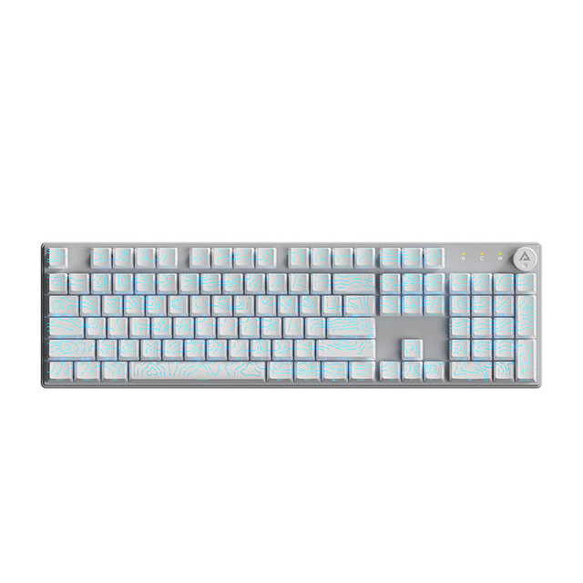 Latest Mechanical USB Wired Full-Size Gaming Keyboard with Blue Switch Side-Engraved Design and Ice Blue Backlighting