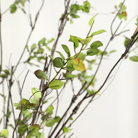 Arbre flétri artificiel au toucher réel de haute qualité avec des feuilles d'orange d'automne vertes pour la maison ou l'hôtel décorations de Pâques de Noël