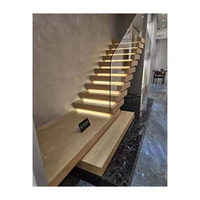 Escalier pliant en bois populaire chaud Structure en acier escaliers empilables Stringer escalier intérieur caché