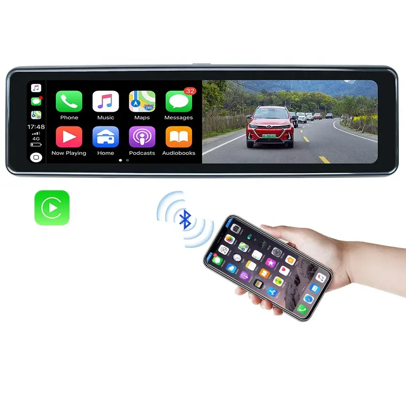 Caméra de tableau de bord 10.99 pouces 4k rétroviseur enregistrement vidéo Wifi enregistrement en boucle application téléphone voiture Dvr adaptateur sans fil Carplay