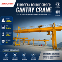 Nouvelle Conception MHII Grue Portique Européenne à Double Poutre 10 Tonnes 20 Tonnes Utilisation Extérieure Grue à Châssis Style Européen 50T CE ISO