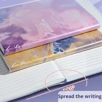 Carnet de notes thermique A4 épais de grande taille, ligné horizontalement, à ouverture plate, de haute qualité, pour lycéens et étudiants, cadeau, couverture rigide