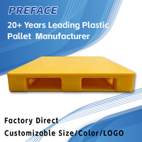 Palette en plastique robuste Preface 1100x1100mm HDPE à neuf pattes pour entrepôts automatisés et systèmes de convoyage