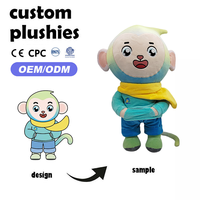 Animales de Peluche Personalizados, Juguete de Peluche Súper Suave, Relleno de Algodón PP, Ecológico, Lindos Accesorios de Vaca, Mono y Panda para Niños, Regalos