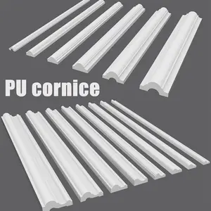 Moulage de corniche murale en polyuréthane, 25mm/ 4mm/ 6mm de largeur, Offre Spéciale PU