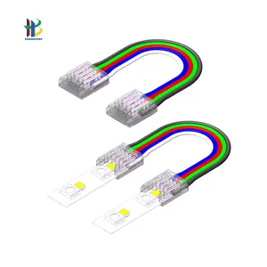 보드 대 보드 브리지 10mm RGBW l 모양 led 스트립 커넥터 5 핀 rgbic rgbw led 스트립 dmx 커넥터 전원 공급 장치