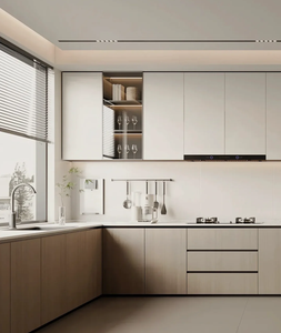 Кухонная мебель Doria 3D: модульные, экологичные, современные шкафы <span class=keywords><strong>L</strong></span>-образной формы с отделкой из шпона, минималистичный дизайн. - Product Image 2