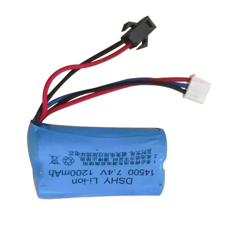 Batterie au lithium-ion 1200mAh usine directe pour avion RC batterie Li-ion Rechargeable en gros 7.4 volts 14500 sm + prise xh-3p