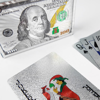 Cartes à jouer en plastique argentées de luxe personnalisées de haute qualité Thriwa avec logo personnalisé et boîte sur mesure