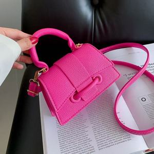 Textured Leather Design <b>Handbag</b> with Metal Buckle Shoulder Crossbody Bag - Product Image 5