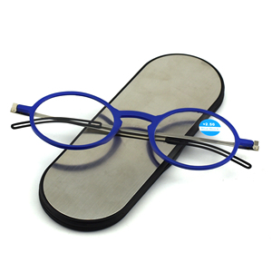 DOISYER Italy Design <strong>Mini</strong> Lady Anti Blue Light Round Metal <strong>Reading</strong> <strong>Glasses</strong> With case - Product Image 5