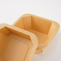 Conteneur en papier kraft octogonal carré jetable et étanche avec couvercle en PET pour pique-nique, camping, plats à emporter, collations et déjeuner – Vente en gros
