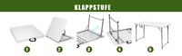 Outdoor-Picknick-Party-Event Weiße Import- und Export-Stühle und -Tische Wasserdichte Plastik-Klapptische für Picknicks Rechteckig