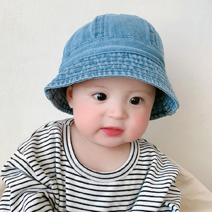 Cappello a secchiello alla moda per bambini per bambini primavera e autunno a prova di sole stile <span class=keywords><strong>pescatore</strong></span> di jeans per attività all'aperto per neonati - Product Image 4