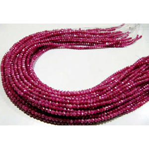 Cuentas facetadas de piedra lunar rosa natural con revestimiento místico plateado AB, forma rondel, 3 mm, hebra de 13 pulgadas de largo - Product Image 1