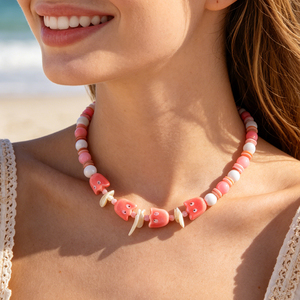 Ocean Wind Trendy <b>Boho</b> Natural Stone Beaded Necklace for Women's Durable Non-Allergenic Cute Fashion Jewelry for Beach Party - Product Image 2