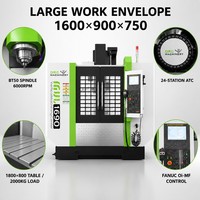 Centro de Mecanizado Vertical CNC con Husillo BT50 de 6000 RPM, Modelo MVL1690S DRC Machinery, con Guías Lineales en Eje Z para Corte Pesado