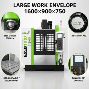 Centre d'usinage vertical <span class=keywords><strong>CNC</strong></span> MVL1690S DRC Machinery avec broche BT50 6000 tr/min et axe Z à glissières pour coupes lourdes - Product Image 4