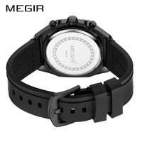 Montre chronographe à quartz pour homme MEGIR, très vendue, étanche, bracelet en silicone, grande taille, montres de luxe pour homme, Orologio Uomo
