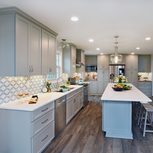 Armadi da <span class=keywords><strong>cucina</strong></span> in stile Shaker <span class=keywords><strong>con</strong></span> Set a isola resistente pittura armadi finiti su misura dimensioni e colori armadi da <span class=keywords><strong>cucina</strong></span> - Product Image 1