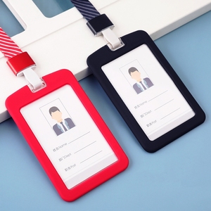 Heada Custom Fashion Silicon <b>Name</b> Badge Holder with Colorful Lanyard Custom Logo 70x110mm Portable for School/Office/Hotel Use - Product Image 3