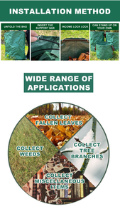 Tas limbah taman 500l tugas berat rumput daun karung tas berkebun dilipat - Product Image 3