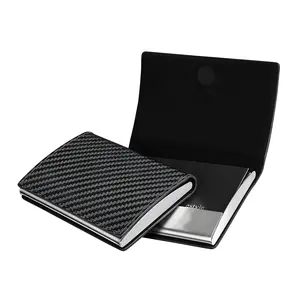 Hot Selling Minimalist Wallet Stainless Steel Carbon Fiber Card Holder Luxury Name Card Holders With Magnetic