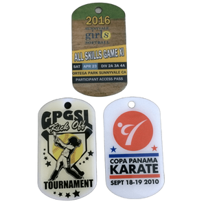 <span class=keywords><strong>Tag</strong></span> anjing logam kualitas tinggi kustom dengan rantai warna penuh Logo tercetak <span class=keywords><strong>Tag</strong></span> Logo olahraga sebagai hadiah suvenir - Product Image 1