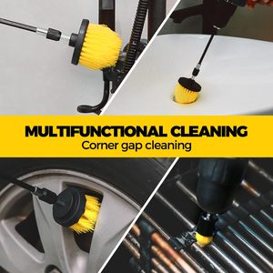 7pcs khoan bàn chải tập tin đính kèm thiết lập điện Scrubber rửa làm sạch bàn chải công cụ Kit tất cả các mục đích khoan bàn chải với phần mở rộng - Product Image 4
