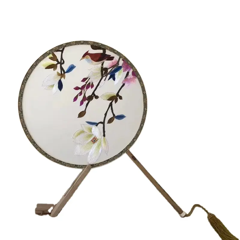 Hot Sales Chinese Fan Embroidery Hand Circular Fan