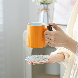 แผ่นรองแก้วเซรามิคทรงกลมลายอเมซอน พิมพ์ลายดิจิตอล ทนความร้อน กันลื่น แผ่นรองจานในครัว สไตล์เอเชียตะวันออกเฉียงใต้ - Product Image 4