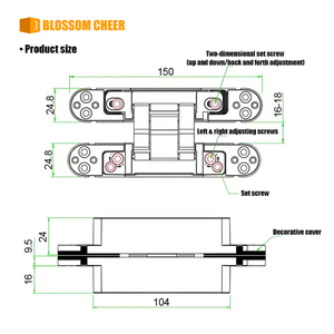أجهزة عالية الجودة ثلاثية الأبعاد قابلة للتعديل ، باب ساتان للفنادق ، مفصلات مشروع داخلية متينة حديثة - Product Image 4