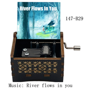 <span class=keywords><strong>River</strong></span> friver Hand cranked Music BOX 18 Note พิเศษเปียโนของที่ระลึกเพลงสำหรับเพื่อนครอบครัวของขวัญคริสต์มาส - Product Image 2