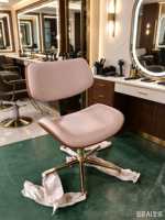 Fauteuil de Salon Inclinable de Luxe de Haute Qualité avec Base Dorée et Pompe Réglable, Tabouret de Beauté en Gros pour Salons de Coiffure