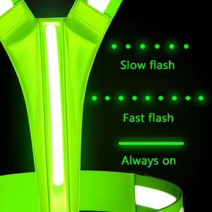 เสื้อกั๊กไฟ <span class=keywords><strong>LED</strong></span> สะท้อนแสงแบบชาร์จไฟได้เสื้อกั๊กเตือนความปลอดภัยแบบพกพาสำหรับใส่วิ่งขี่จักรยานตอนกลางคืนสามารถมองเห็นได้ - Product Image 3