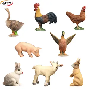 2023 New High Quality Farm Animal Toy For Kids Cheap Price Plastic Duck Model sheep statue Set