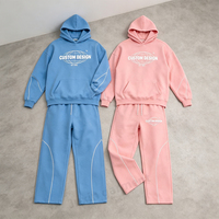 Ensemble survêtement homme personnalisé : sweat à capuche et pantalon de jogging oversize en coton épais French Terry, imprimé sérigraphié, style streetwear