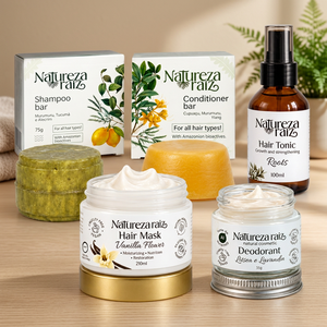 Set Completo de Terapia Hidratante Orgánica para Cabello y Cuerpo: Champú, Acondicionador, Crema Capilar, Tónico Capilar y Desodorante - Product Image 3